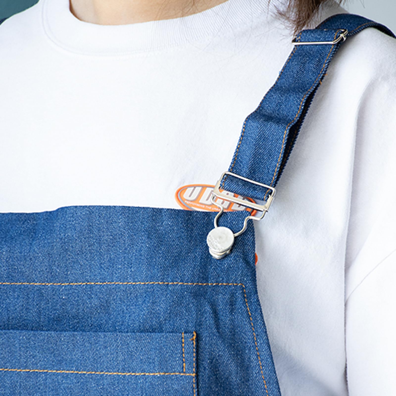 Delantales para Hombre y Mujer con Bolsillos, Delantal de Cocina Ajustable, Delantal Vaquero para Barbacoa, Cocina, jardinería, M, Azul