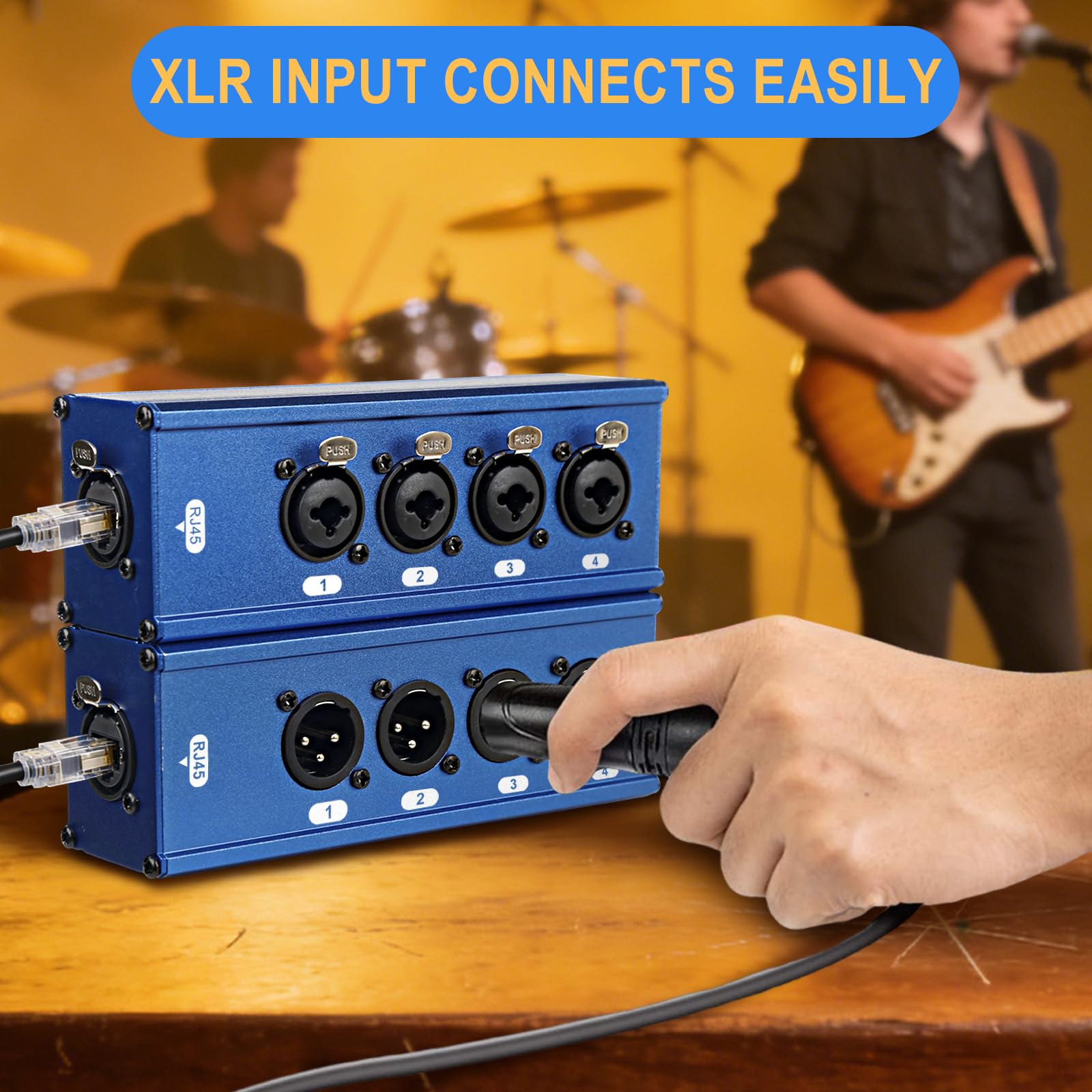 wecan Confezione 2 Estensore Audio DMX 4 Canali XLR-Ethernet, Adattatore XLR/TRS a RJ45 Ethercon Cat5/Cat6, Trasmissione Segnale Lunga Distanza
