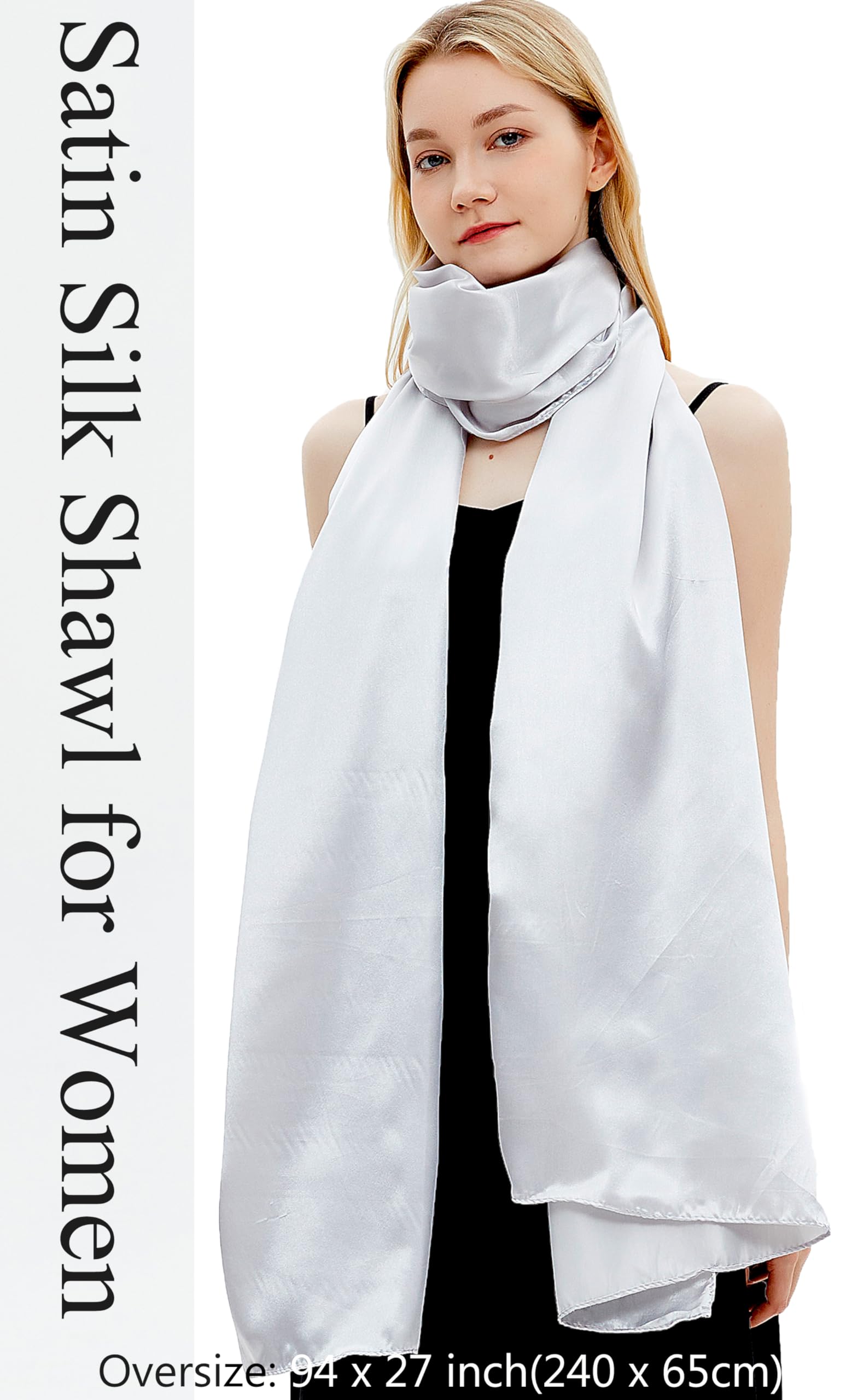 Schals und Wraps für Damen Abendkleider Satin Schal Extra lange Hochzeit Braut Party Bright Stole
