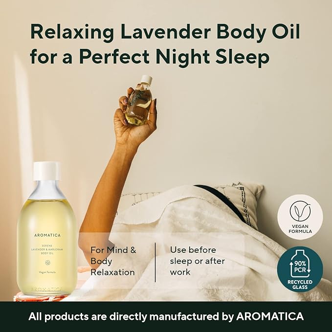 The AROMATICA Serene Body Oil is specifically designed for massage purposes. It has a gentle texture that allows for easy application and smooth gliding over the skin. Massaging the oil into the body not only helps to moisturize the skin but also enhances relaxation and reduces muscle stiffness.