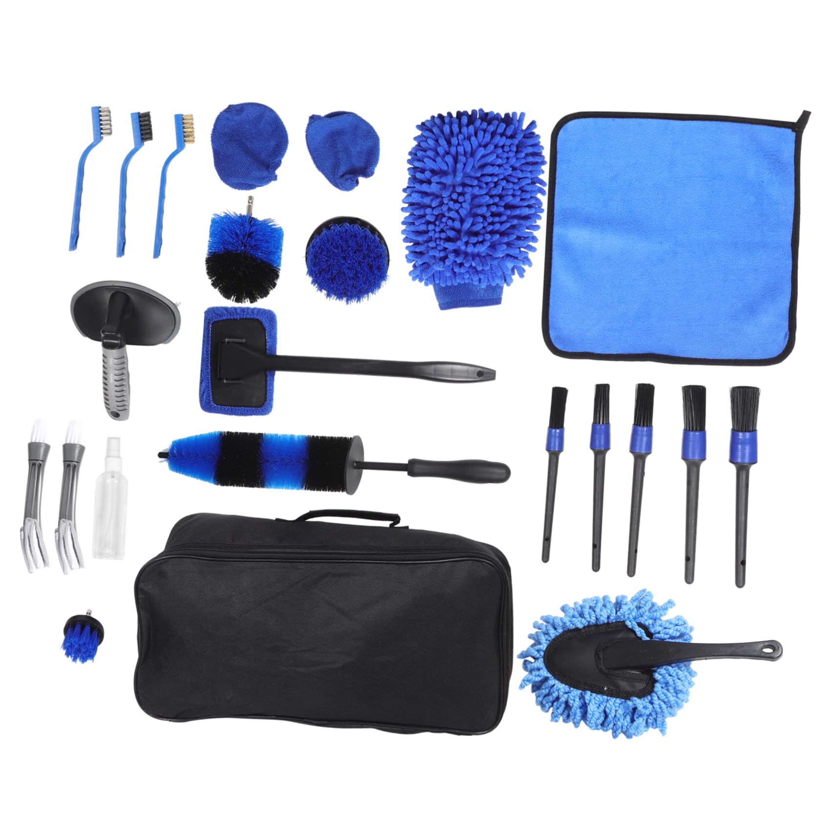 Cabilock 25pcs Car Cleaning Kit Car Detailing Brush Set with Sponge Polishing Brush for Interior and Exterior Durable Construction for Scratch Removal