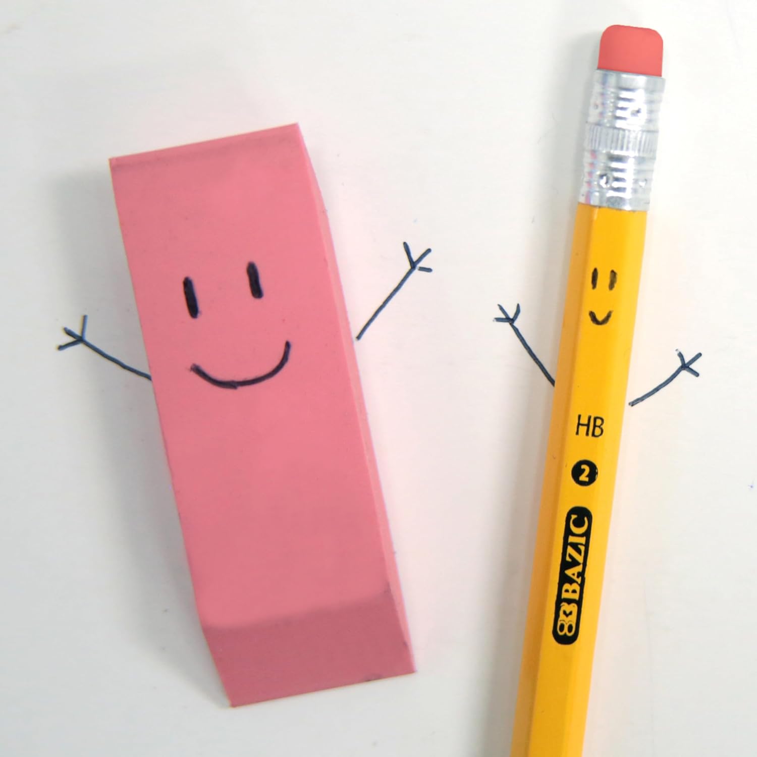 BAZIC PRODUCTS Pencil Pre-Sharpened Pencil #2 HB, Latex Free Eraser, Wood Free Yellow Pre Sharpened Pencils for Exam School Office (12/Pack), 24-Packs