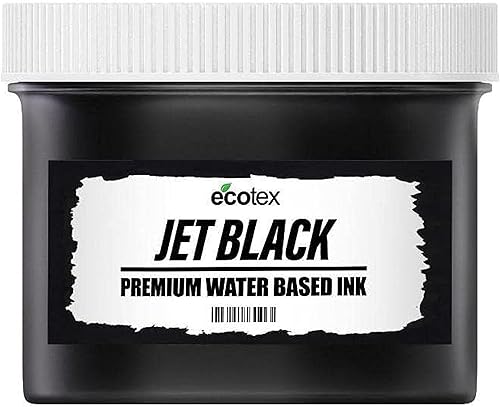Ecotex Serigrafía Negro azabache (galón - 128 onzas) - Tinta de tela negra azabache a base de agua, pintura de pantalla de seda - Screen Print