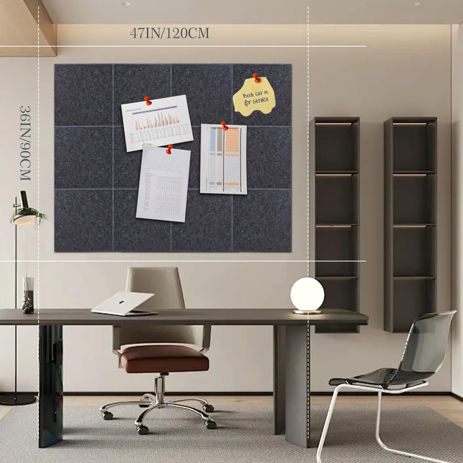 Felt Bulletin Board Tiles AKTOP Large Office Cork Board 60" X 36", Foldable Felt Notice Pin Board For Wall, Decorative Bulletin Board Photo Display Board With Memo Board