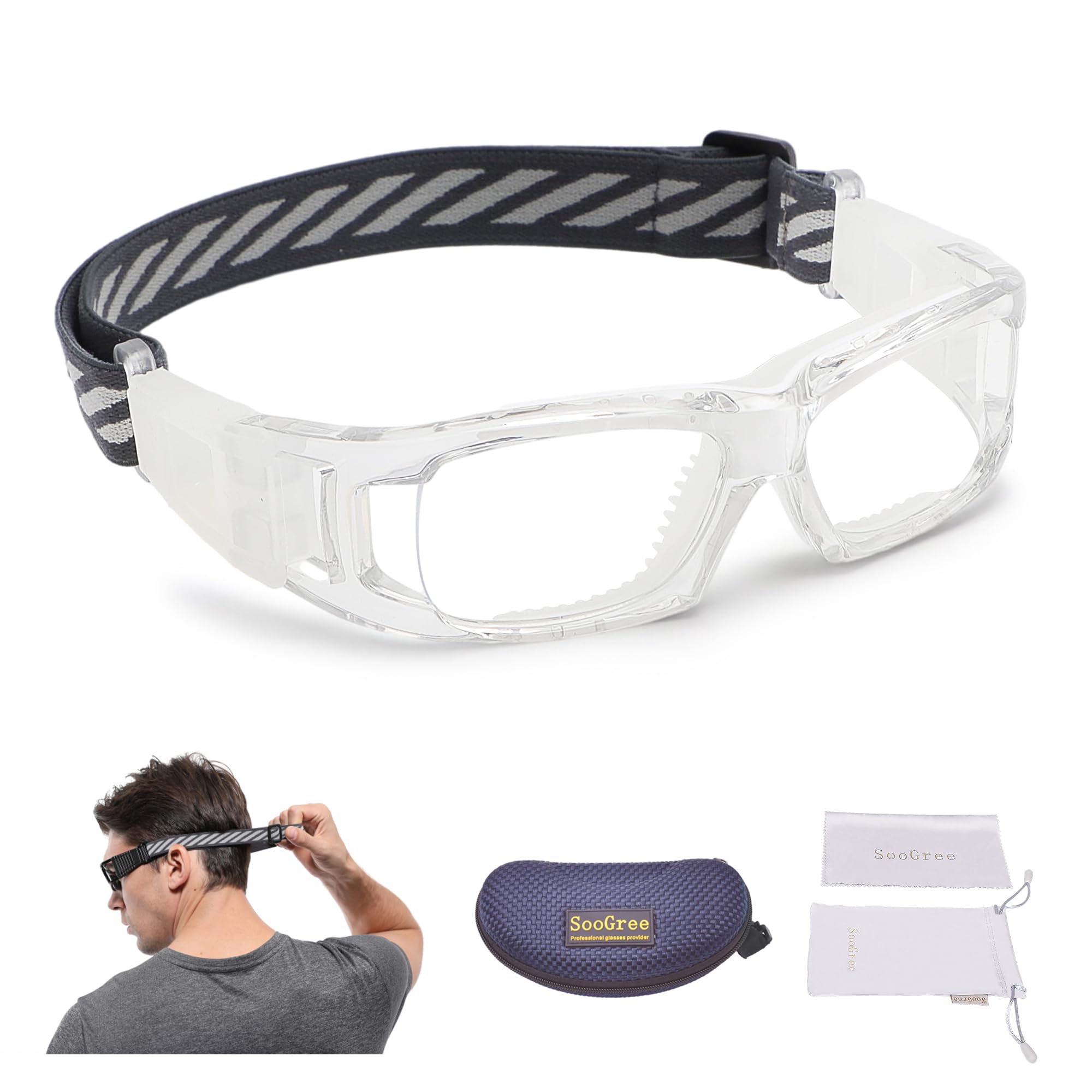 Kids Sport Goggles Glasses,Protective Eyewear Goggles,Eye Safety Glasses,Replaceable to Prescription Lenses Age 8-16