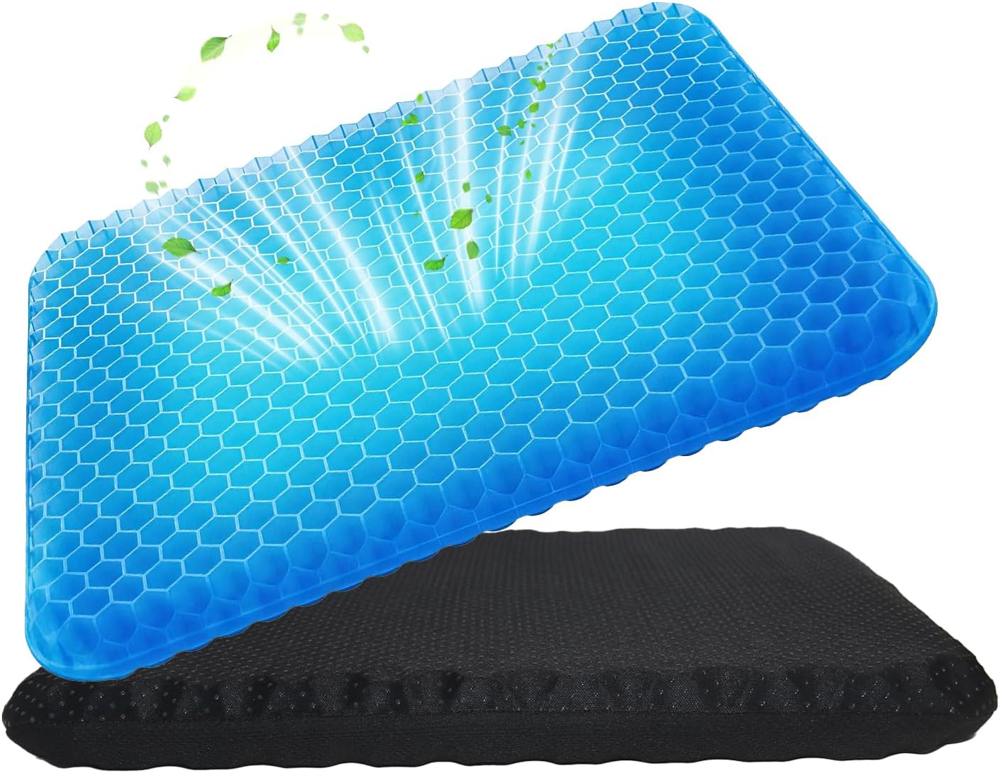 Volosso Cool Gel Seat Cushion for Long Sitting，Gel Cushion for Wheelchair Soft, Chair Cushion, Car Seat Cushion Breathable, for Office Chair for Hip Pain（Blue）