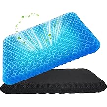 Volosso Cool Gel Seat Cushion for Long Sitting，Gel Cushion for Wheelchair Soft, Chair Cushion, Car Seat Cushion Breathable, for Office Chair for Hip Pain（Blue）