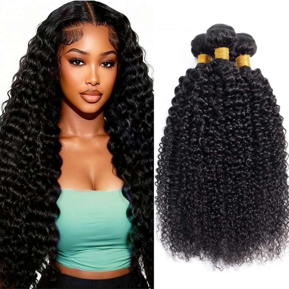 Bundles Curly Wave Human Hair Extensiones De Cabello Human Hair Extensions de Pelo Humano Natural Black Double Weft Unprocessed Virgin Remy Hair for Women 3 Bündel 16 18 20 Inch