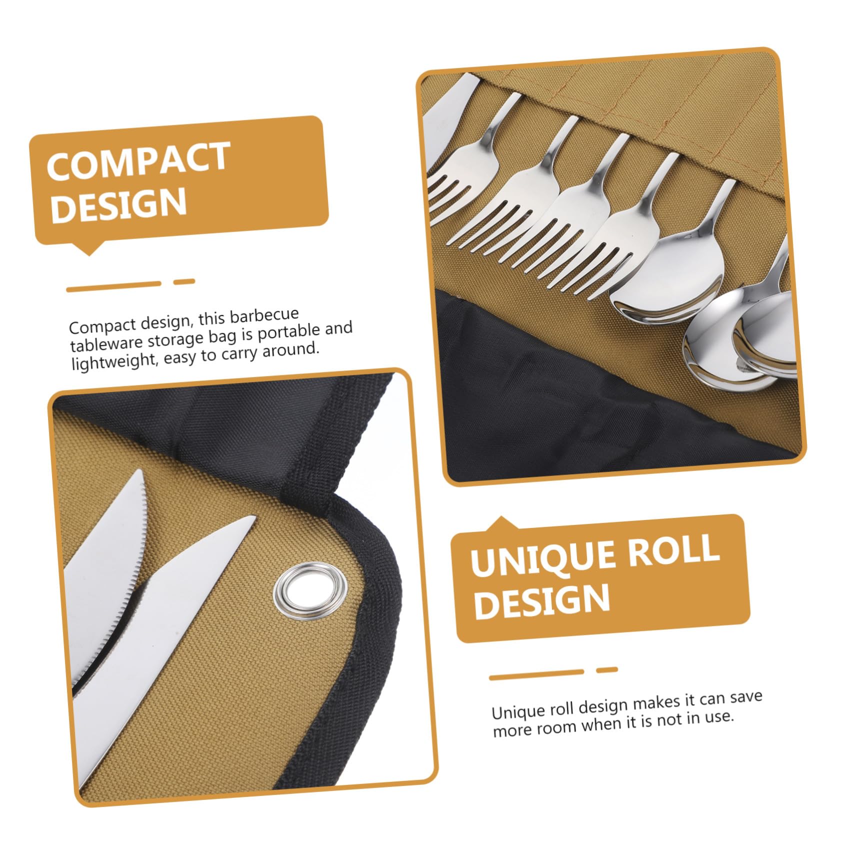 Juego de Cubiertos para Acampar, 1 Set, Acero Inoxidable