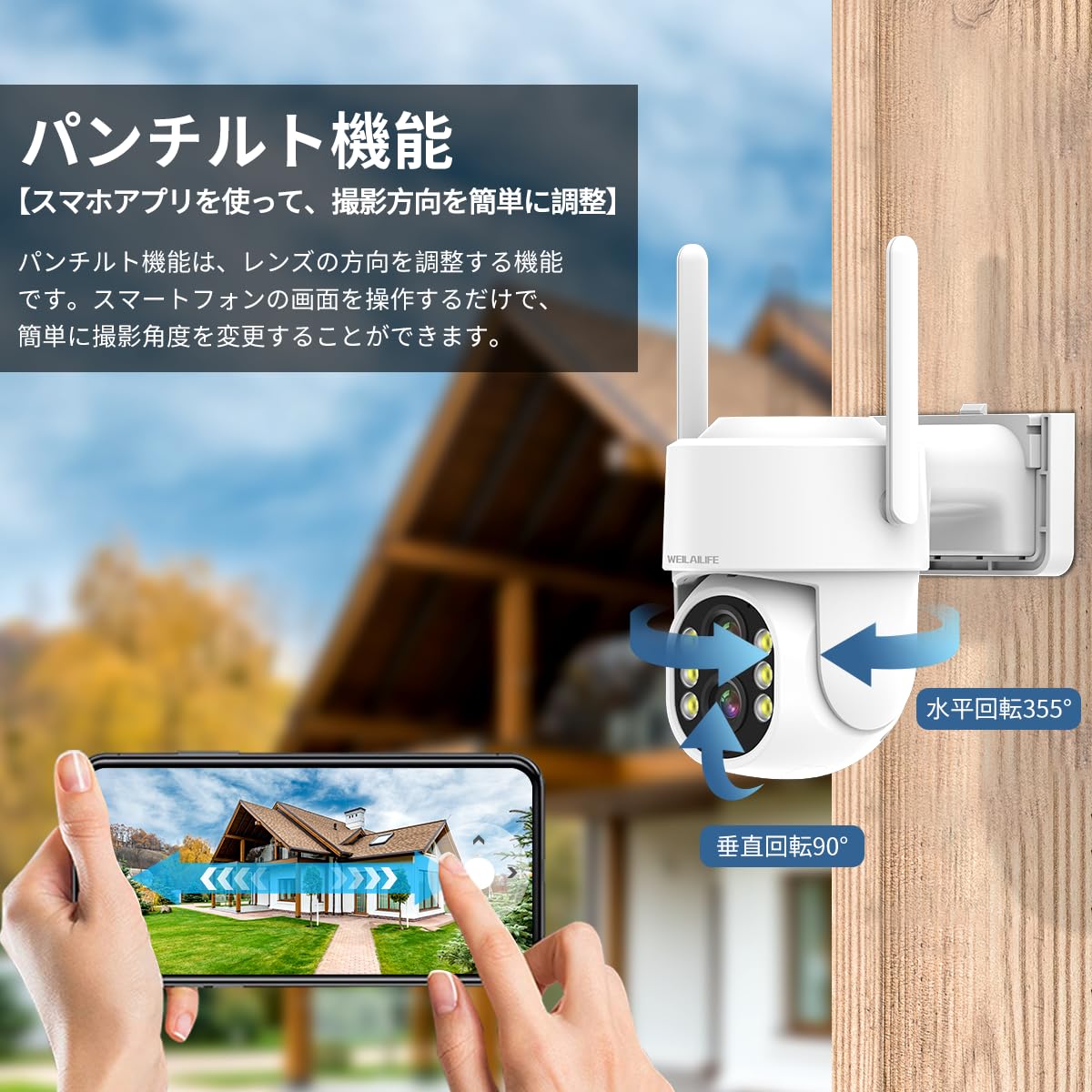 Amazon.co.jp: 【双方向通話・ダブルレンズ】防犯カメラセット 4台