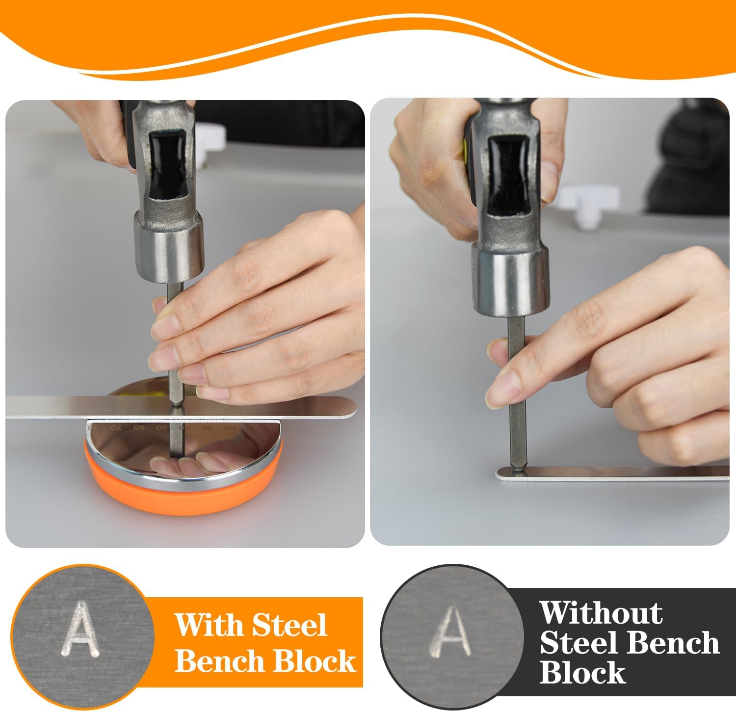 Metal Stamping Kit, Jewelry Making Stamping Tools with 37pcs 3mm(1/8") Number and Letter Stamp Set, Steel Bench Block and Metal Stamping Hammer - Image 2