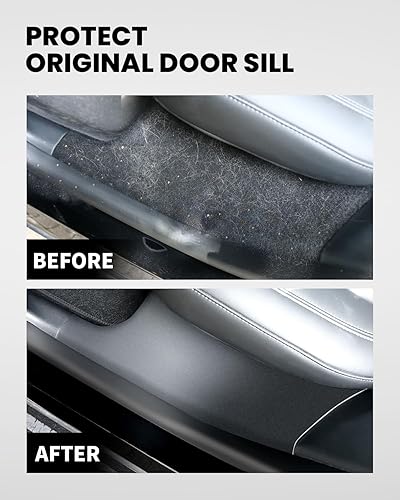 Miniatura 2 de LASFIT Protector de umbral de puerta trasera para Tesla Modelo Y 2020-2023, protector de entrada de puerta de 5 plazas, accesorios de placa de