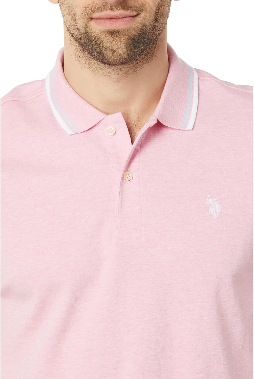 U.S. Polo Assn. Mens Slim Fit Tipped Interlock Knit Polo - Image 3