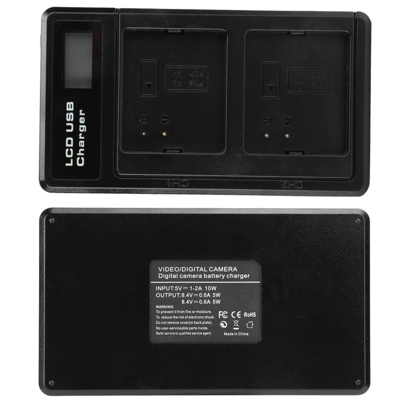 ASHATA Estación de Carga para, （2440mAh） Batería Recargable y USB Estación de Carga LCD con Dos Ranuras para Pro/Pro 2 VMA4400, Cargador para Pro/Pro 2