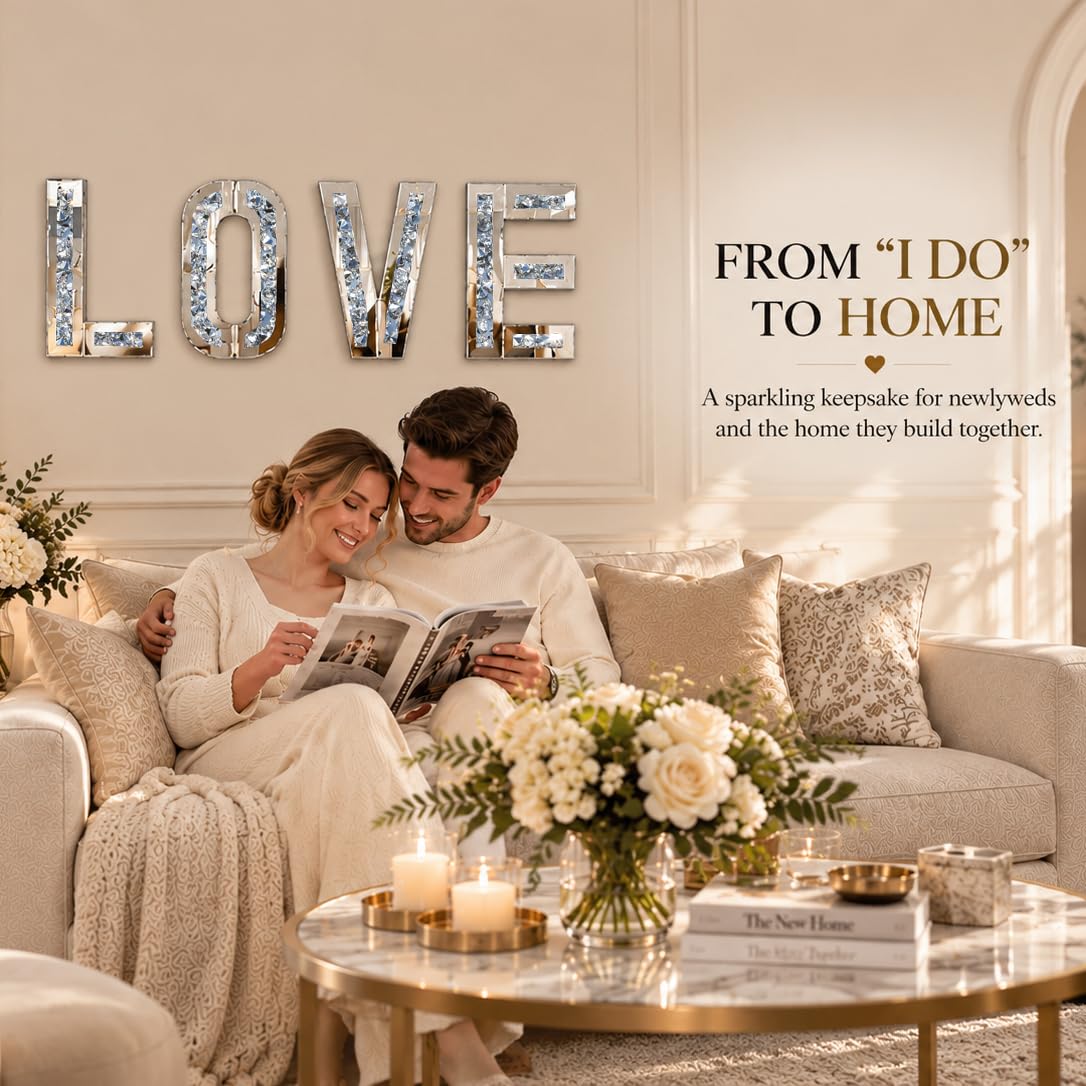 LOVE Mirror Wall Decor - Stunning 20" Letters -4 LOVE Mirror Wall Decor - Stunning 20" Letters -4