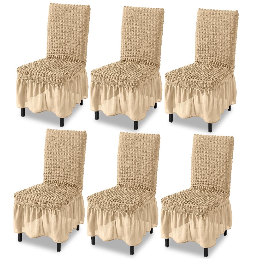 TONY STARK Frill Chair Covers - Elegant Dining Room Style -9 TONY STARK Frill Chair Covers - Elegant Dining Room Style -9
