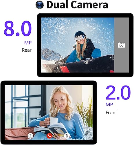 Miniatura 4 de PRITOM TAB11 Tablet Android de 10 pulgadas, Octa-Core, 128GB, Wi-Fi 6, pantalla HD IPS, cámara dual, Bluetooth, FM, USB C, tableta con funda