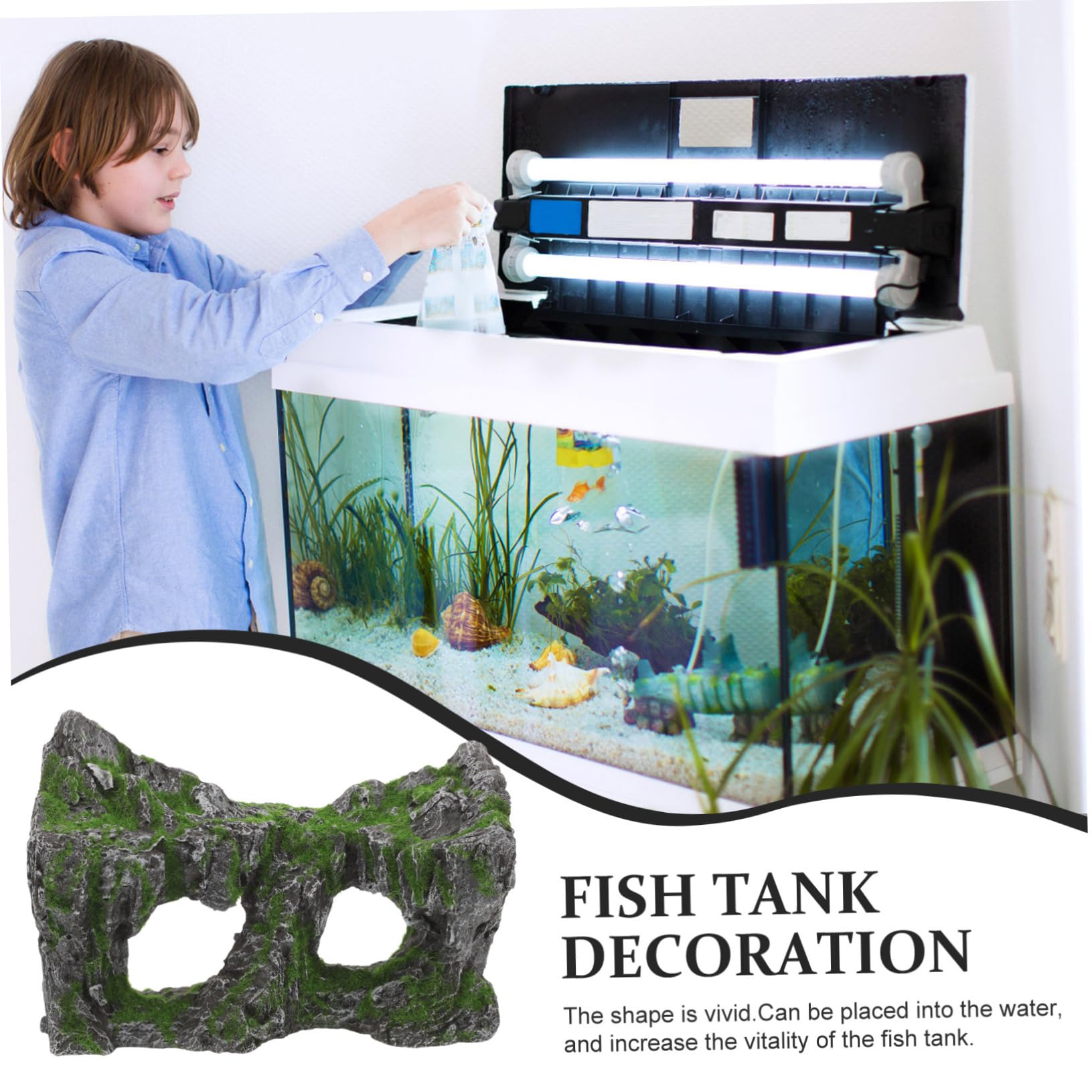 Aquarien Steingarten Modell Aquarien Landschaftsdekor Kleiner Simulations Bergmodell Fischversteckhöhle Zubehör Pflanzen Декоратив