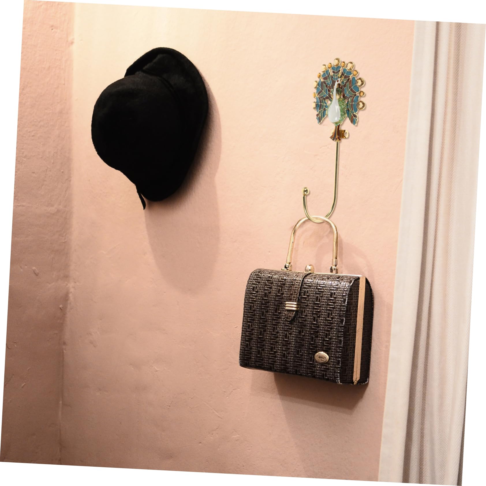NUOBESTY 2 Piezas Gancho de pavo real baño Delicado gancho de chaquetas manos gancho de pared decorativo perchas para sombreros ganchos antiguos para colgar estante Aleación de zinc
