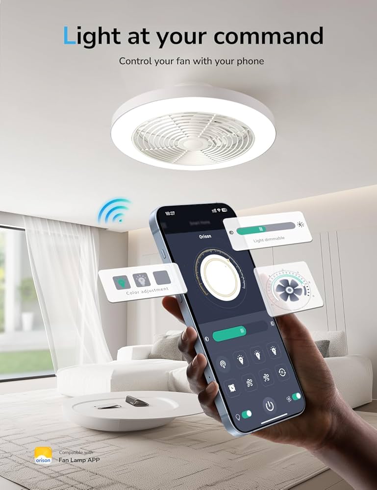 Orison Ceiling Fans with Lights, Low Profile Ceiling Fan