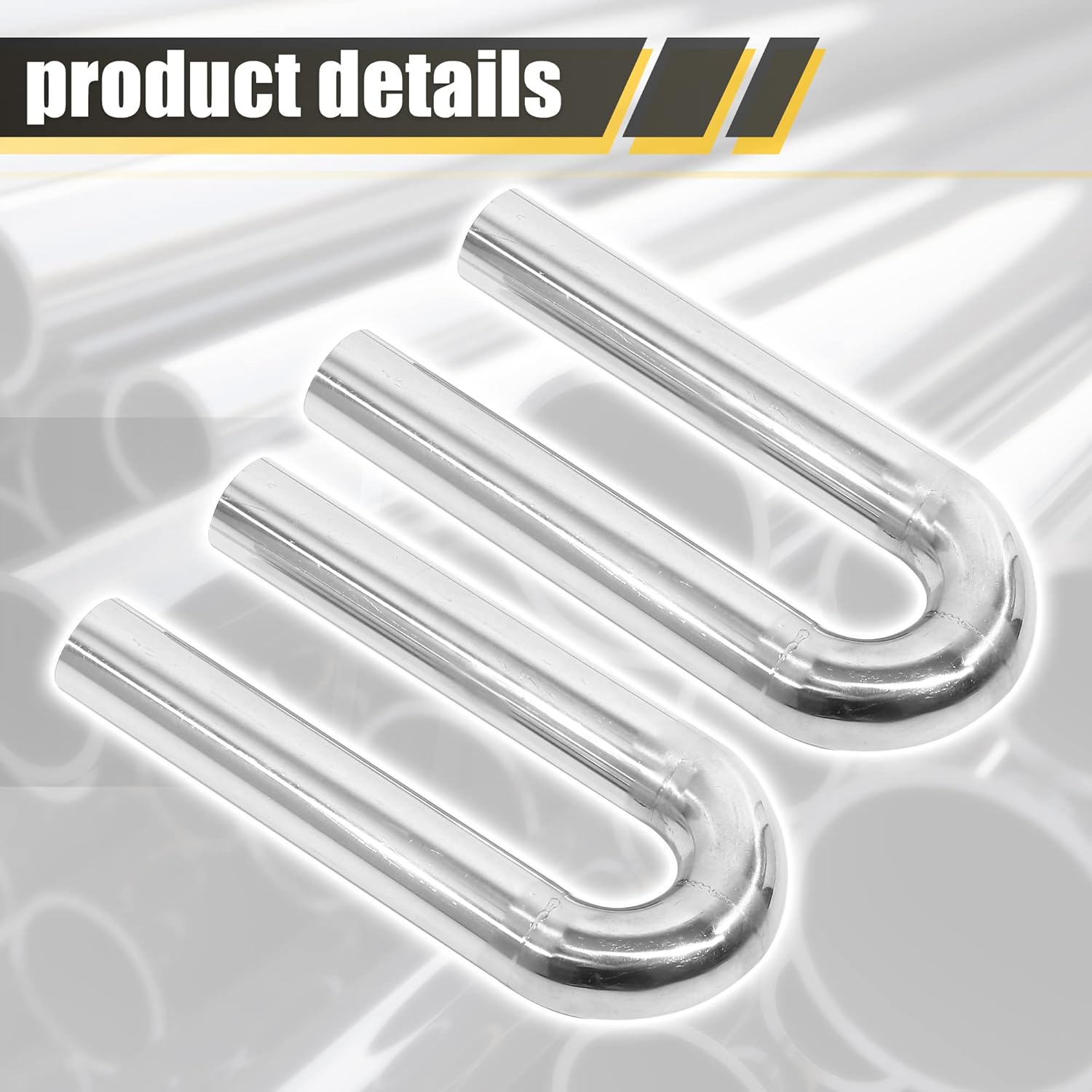 X AUTOHAUX 2 Pcs 180 Degree Bend 2" OD Car DIY Custom Mandrel Exhaust Pipe 2 Inch Tube Pipe 12.2 Inch End to End T304 Stainless Steel Universal Fit