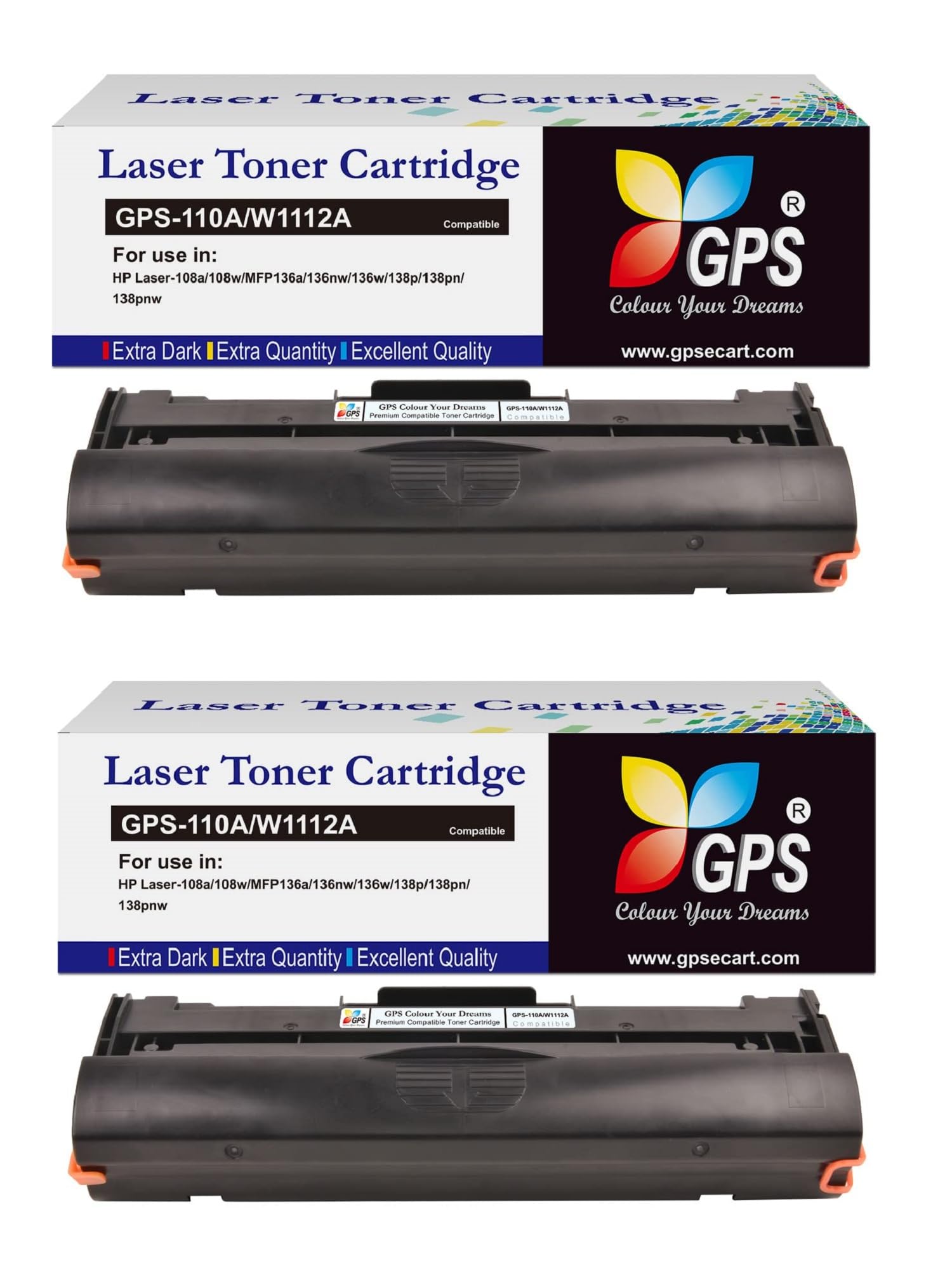 GPS Colour Your Dreams 110A Toner Cartridge Compatible for HP LJ Printer 108, 108a, 108w, 136, 136a,136w, 136nw, 138, 138pnw, 138fnw (110A - Set of 2)