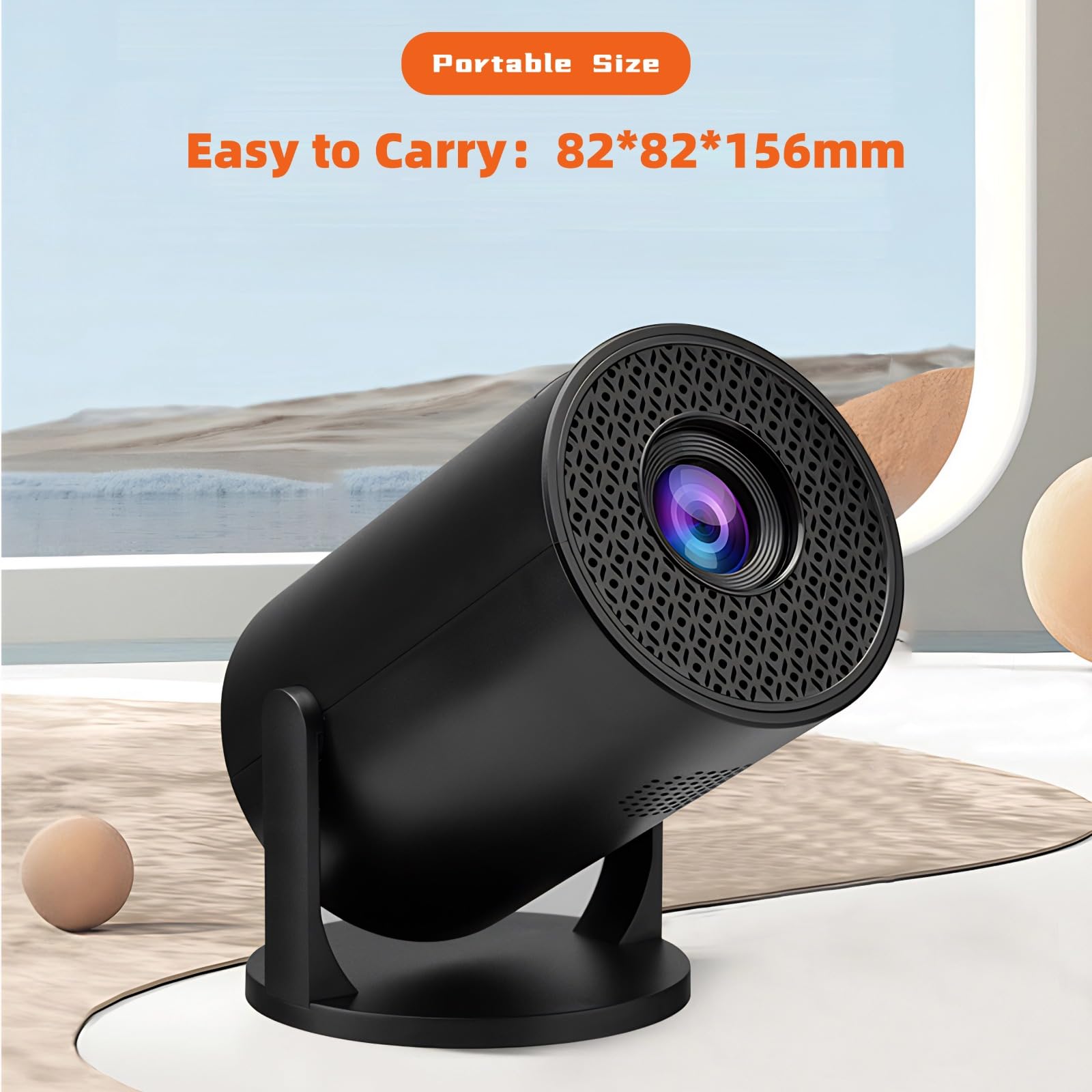 Proiettore Portatile 1080P Regolabile a 270° con WiFi per Home Theater e Cinema all'Aperto Compatibile con Smartphone Portatile TV Stick Schermo da 150 Pollici HDMI USB