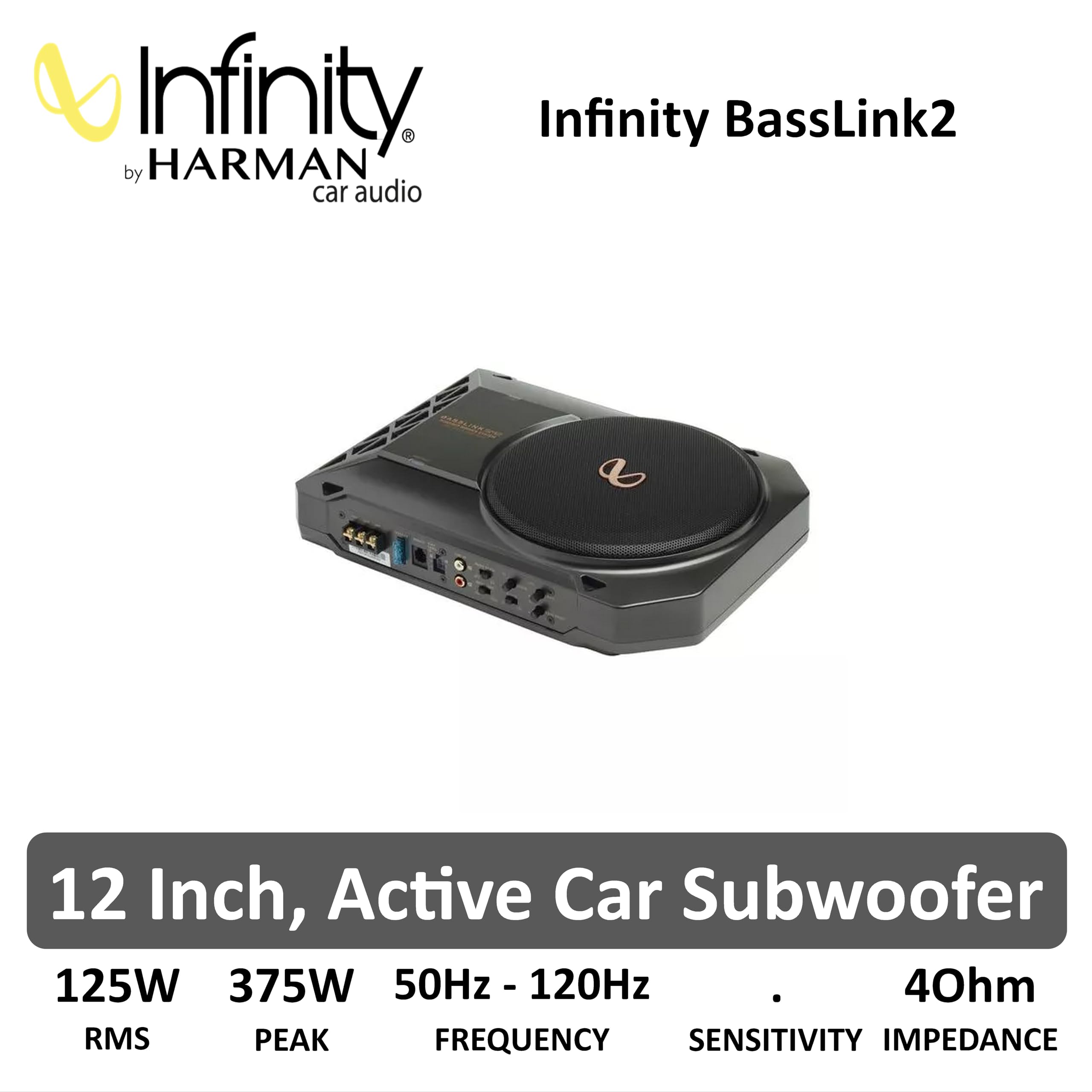 Infinity Basslink SM2 - Bajo Activo (200 mm, Incluye Amplificador de Potencia, subwoofer)