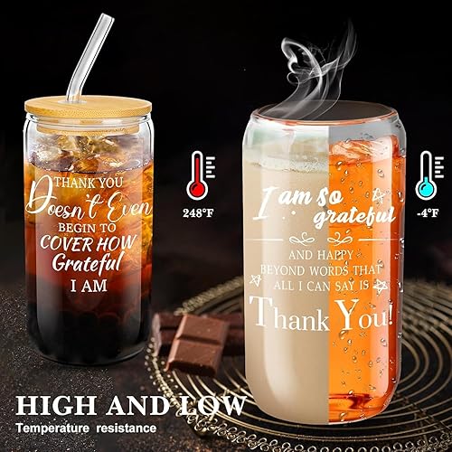 Miniatura 9 de Juego de 6 vasos de vidrio de agradecimiento para empleados, regalos de agradecimiento para empleados, compañeros de trabajo, vasos de vidrio de