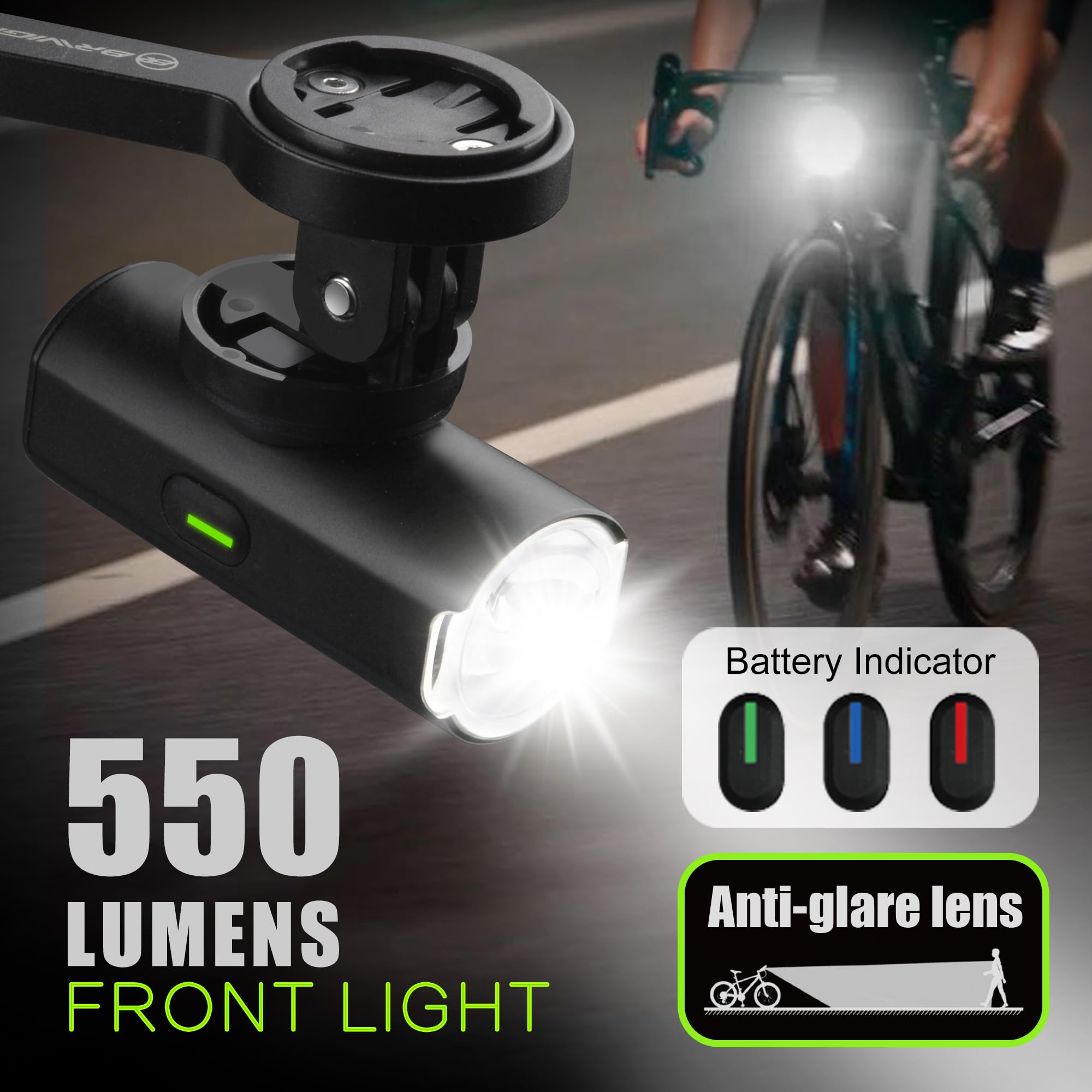 USB Rechargeable Bike Lights - Front & Rear -2