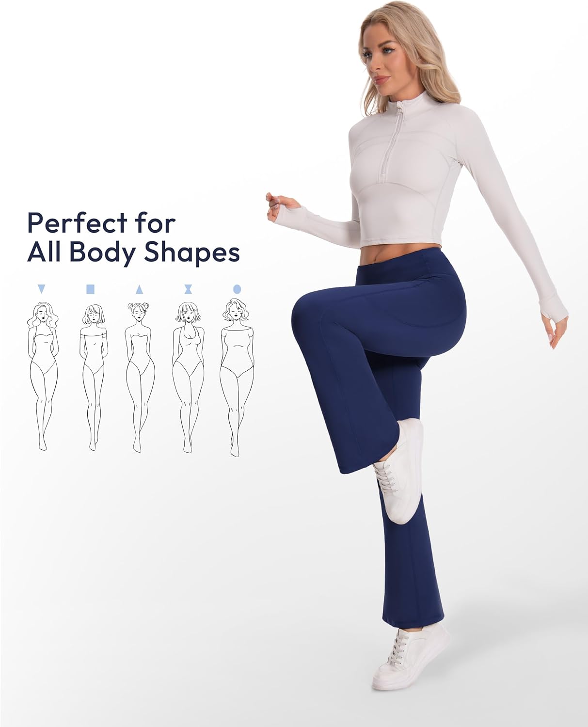 SEVEGO Tall Women's 32/34/36 Fleece Lined Flare Leggings Water Resistant Winter Thermal Bell Bottom Yoga Pants 3 Pockets - Image 9