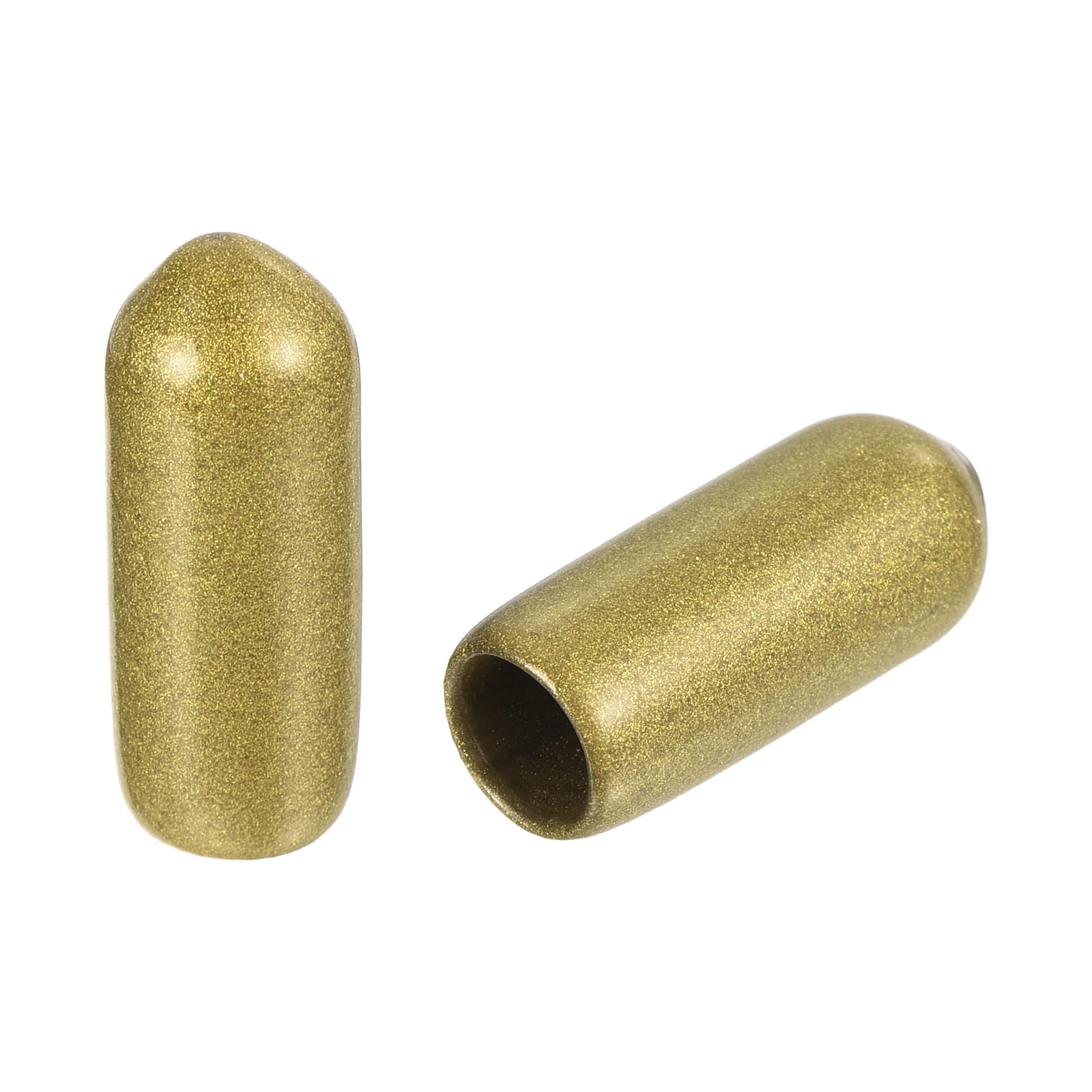 uxcell 100pcs Round Rubber End Caps 7/32"(5.5mm) Gold Vinyl Cover Screw Thread Protectors