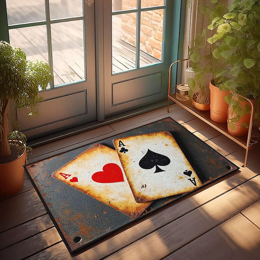 Tapis d'extérieur automne as de cœur pour embellir votre entrée de terrasse