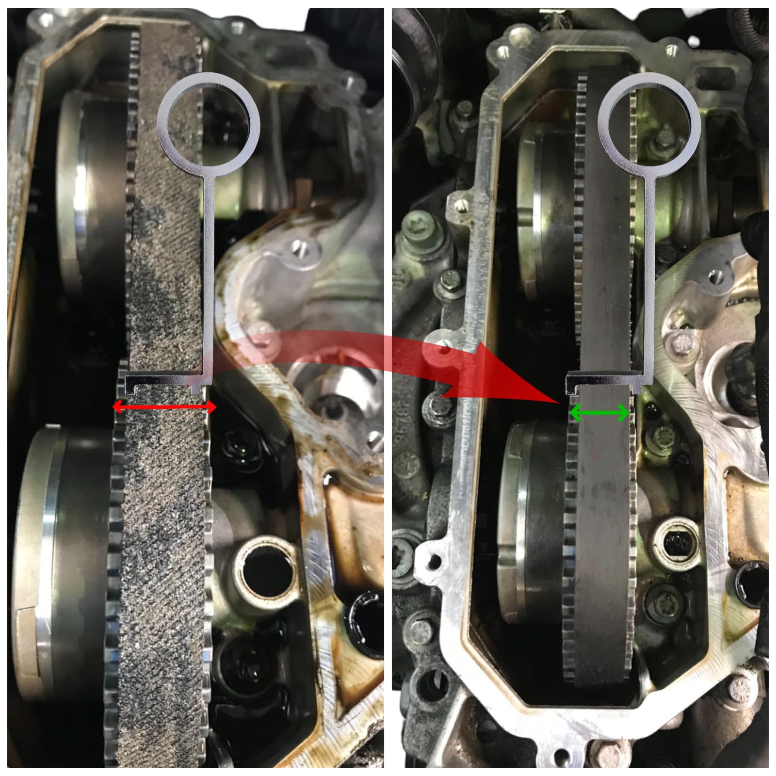 Strumento di controllo della cinghia di distribuzione per PureTech 1.0 e 1.2, indicatore di usura della cinghia PSA, strumenti di distribuzione per Citroen, Peugeot, Toyota