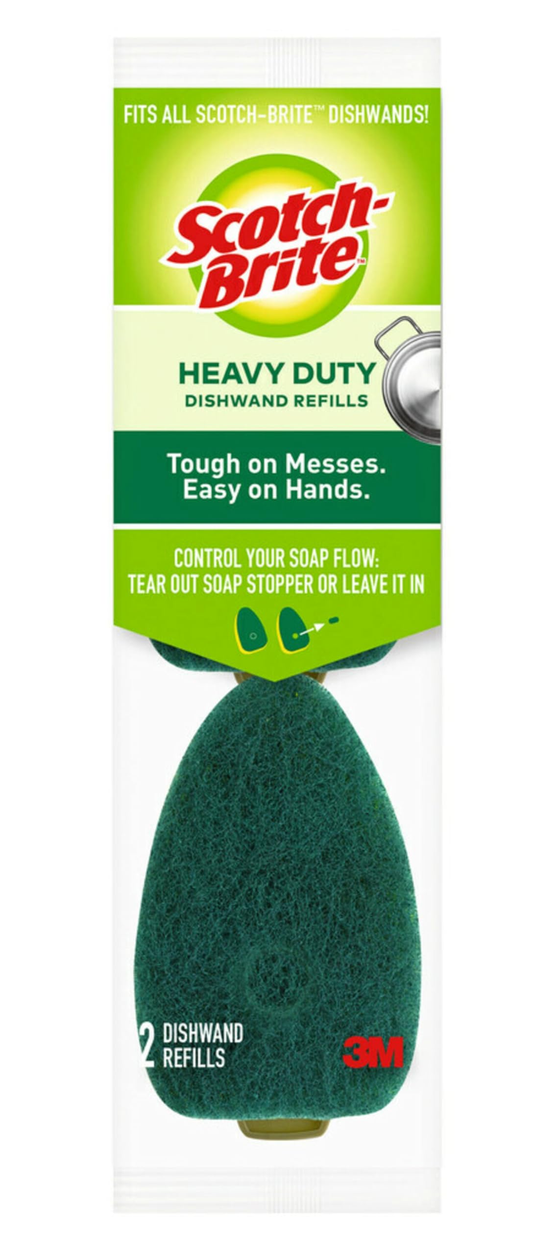 Dish-scouring, Green, 2 Refill Pads (Pack of 7)