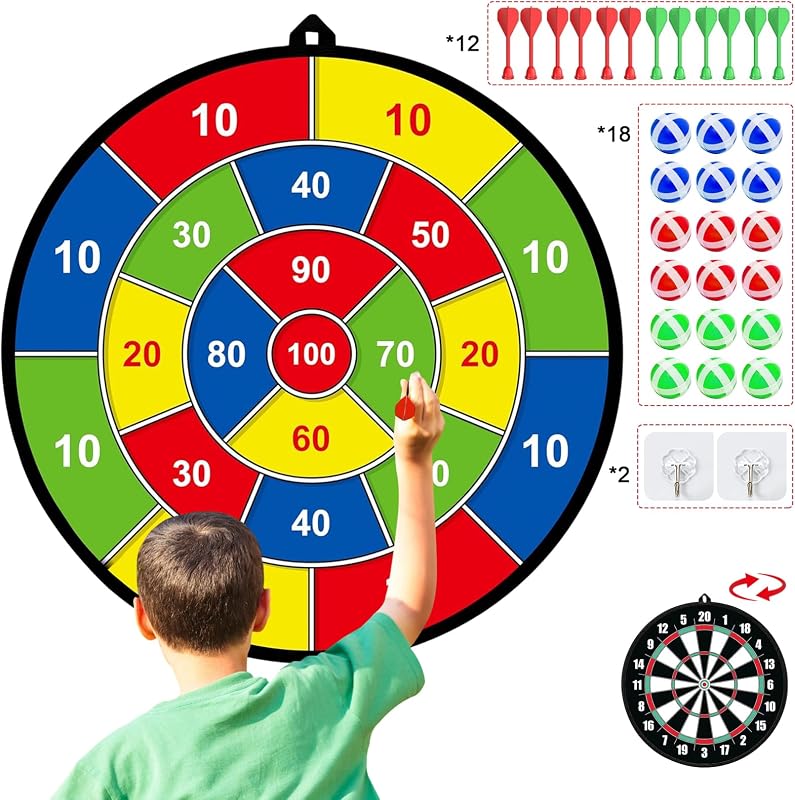 29" Dart Board for Kids, Gifts for 3 to 12 Year Boys and Girls Game Toys