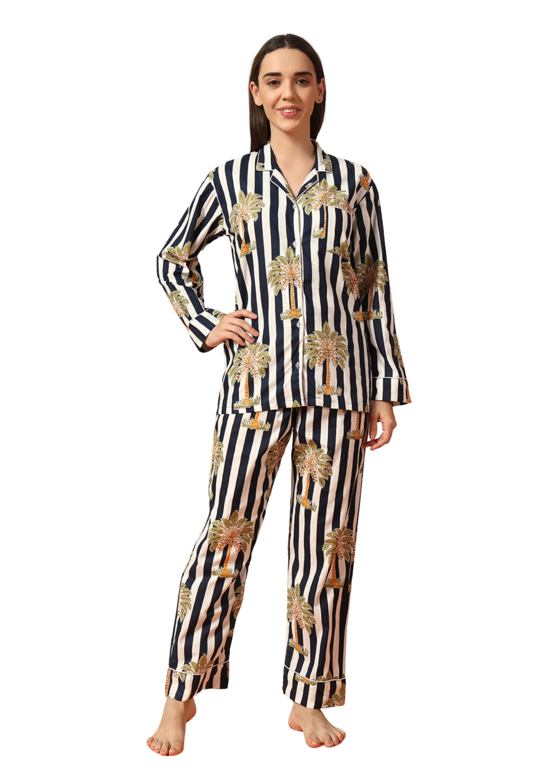 ravaiyaa - attitude is everything Ravaiyaa Women Printed Pure Cotton Night Suit | Printed Night Suit | Comfortable Cotton Night Dress & Sleepwear | Cozy Pyjama Set | Cotton Night Suit-picture-59