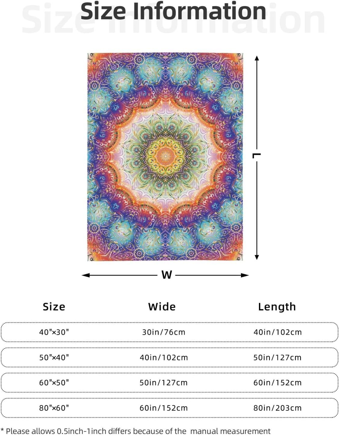 Mandala Peacock Feather Pattern Baby Blanket Ultra Soft Throw Blanket All Season Warm Light Weight Cozy Plush Blankets for Home Bedroom Sofa Chair Travel, 40"X30" - Image 2