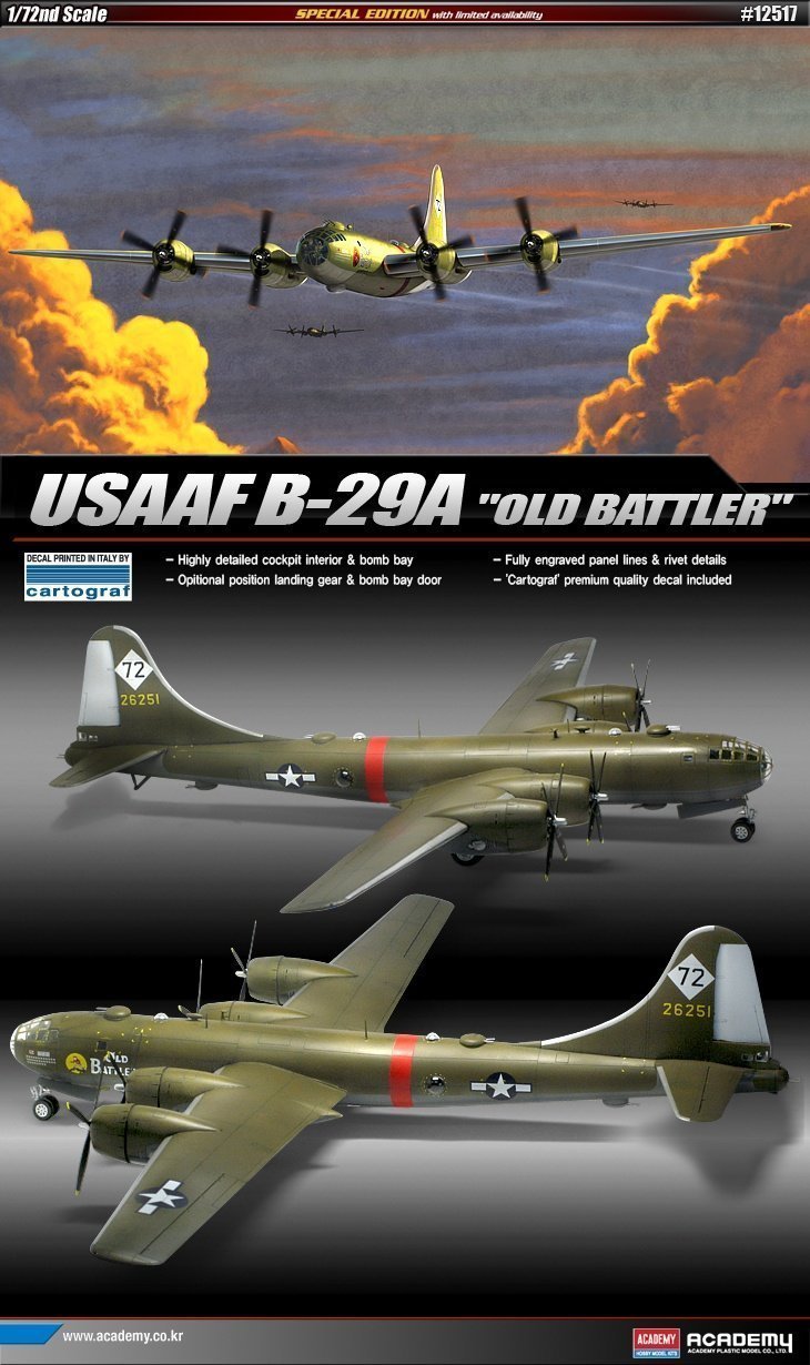 B-29A Kit de construction Academy USAAF Old Battler maquette avion militaire bombardier - 5