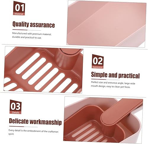 Miniatura 8 de POPETPOP 1 juego de pala de arena para gatos, cubo de plástico para recogedor de basura de plástico, cuchara de arena para gatos, cuchara de arena