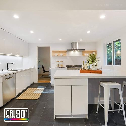 Miniatura 5 de TORCHSTAR Paquete de 12 luces empotrables LED delgadas de 5CCT de 6 pulgadas con caja de conexiones, CRI 90+, 2700K3000K3500K4000K5000K, luz