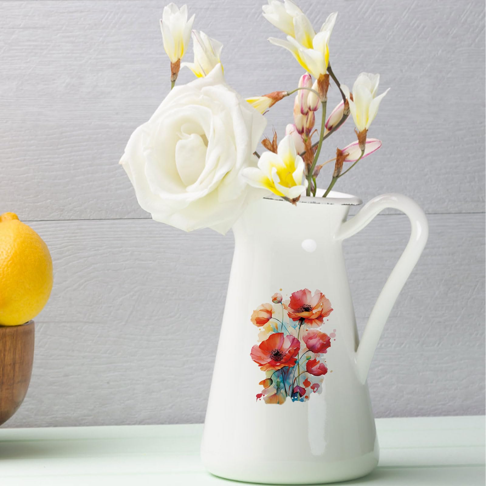 WANDIC 10 vellen wrijven op transfer stickers vintage blauwe bloemen stickers waterdichte stickers meubels ramen ambachtelijke stickers voor