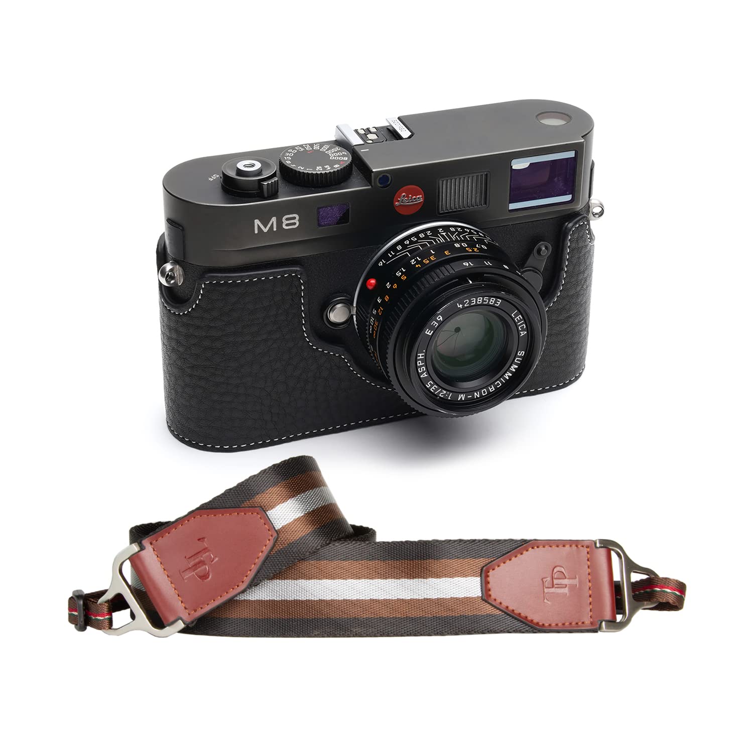 TP Handmade Genuine Real Leather Half Camera Case Bag Cover for Leica M8 M9 M9P M-E M Monochrome (Bl