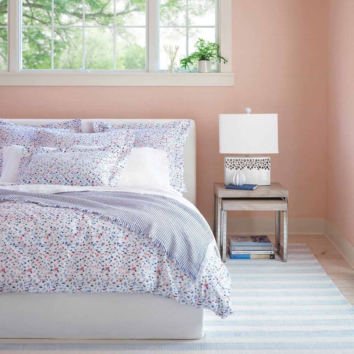 Pine Cone Hill Lush Linen White Pillowcases, Standard Size, White Solid Pattern