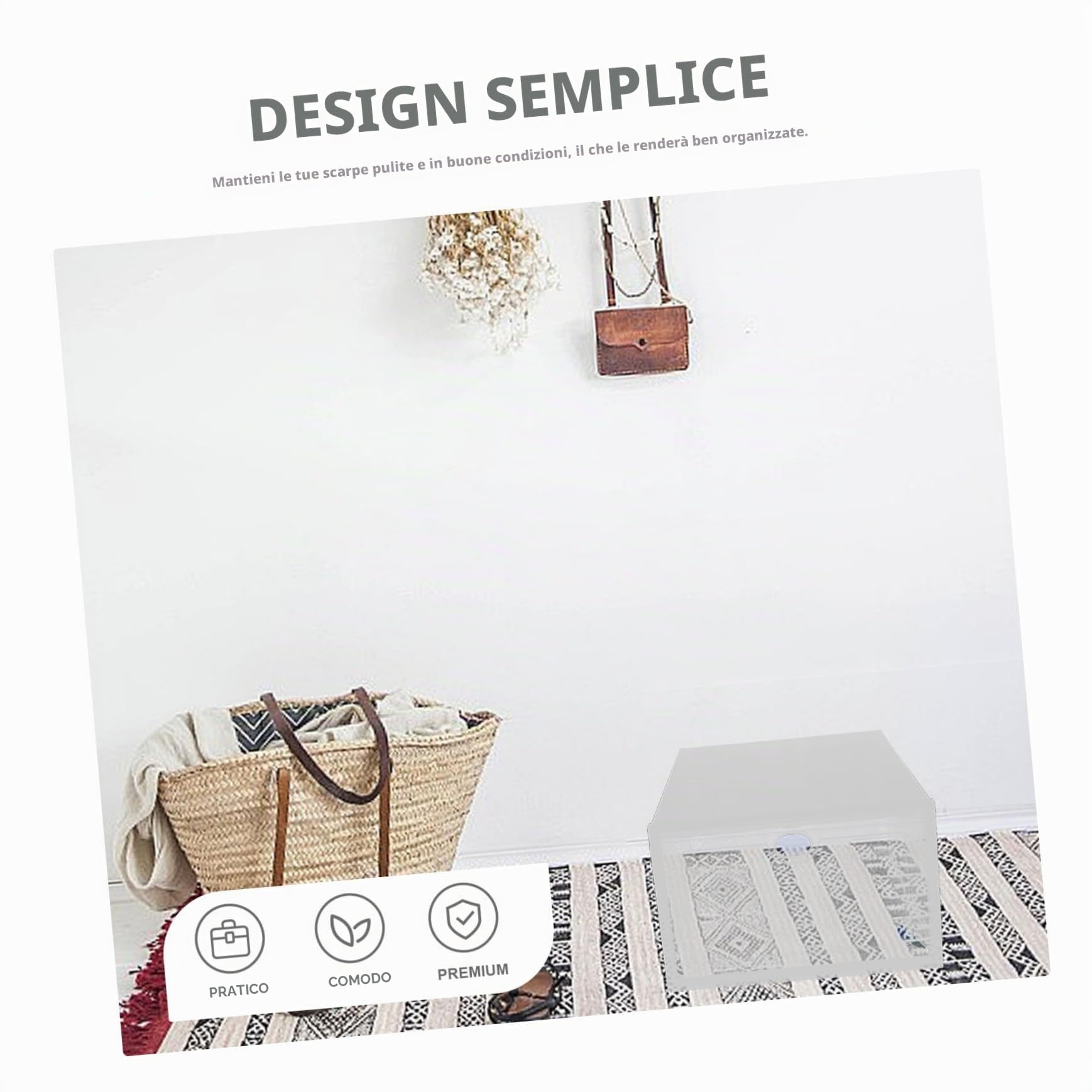 GALPADA Scatole Maniglia Ovale per Scarpe in Pp Impilabili Trasparenti 5 Pezzi 33x23x14 Cm Organizer per Armadio e Sotto Letto