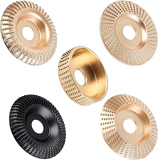 (5PCS) Angle Grinder Wood Carving Disc Set for 4 and 4 1/2 Inch Angle Grinder Attachments with5/8 Arbor, Cutting Wheel, Stump Grinder Tool Shaping Disc for Wood Cutting, Grinding Wheel