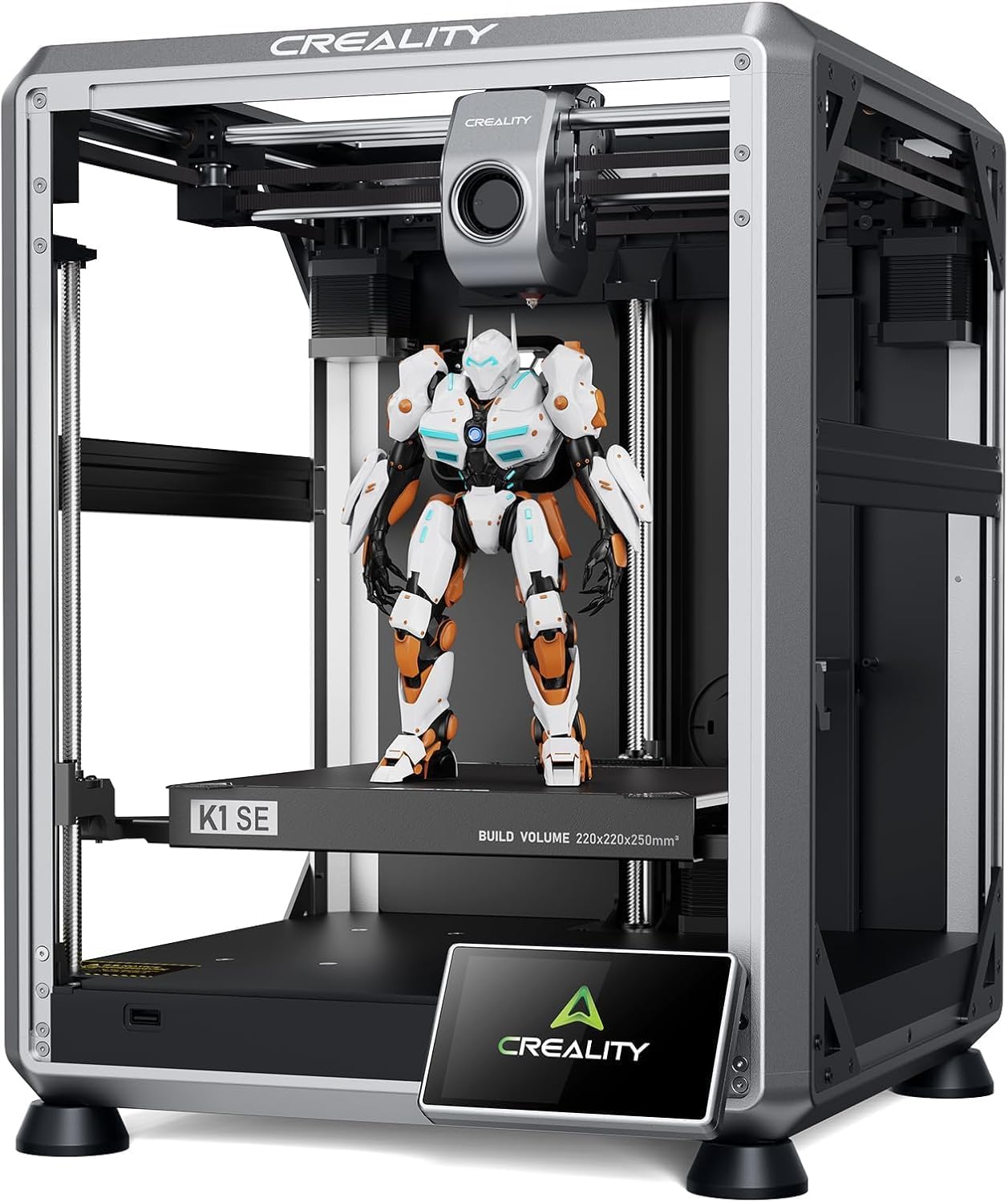 K1 SE 3D Printer, 2024 New Version 600mm/s High-Speed Hands-Free Auto Leveling Flagship-Level Direct Extruder Quick-swap Tri-Metal Nozzle K1 Upgrade 3D Printer