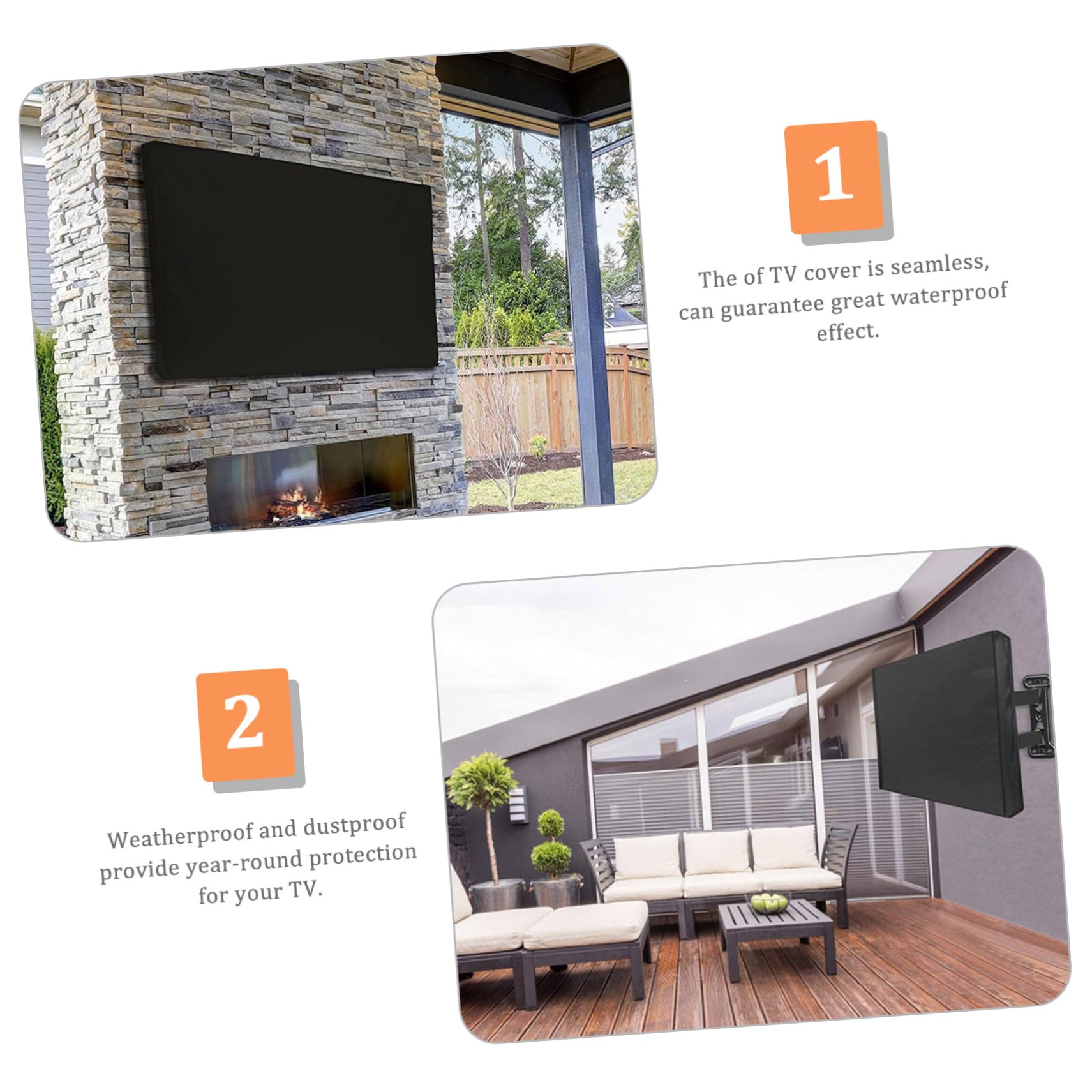 Copertura per Televisore da Esterno Oxford Nero, Custodia Anti-polvere Resistente per Tv da 30-32 Pollici, per Uso Outdoor