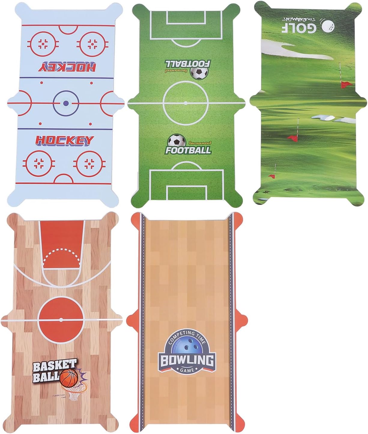 6 in 1 Combo Game Table Set Educational Interactive MultiGame Table for Kids, Portable Plastic Table Games for Home Indoor/Outdoor Activities - Soccer Basketball Billiards Hockey