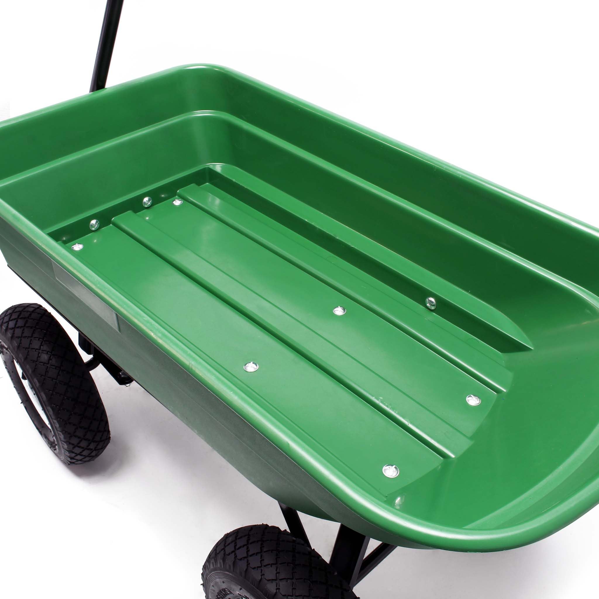 Wiltec Chariot de Jardin à Main – 1050 x 450 x 485 mm – Volume 50 L – Capacité de Charge 200 kg – avec Benne basculante et 4 Roues – Remorque Brouette jardinerie